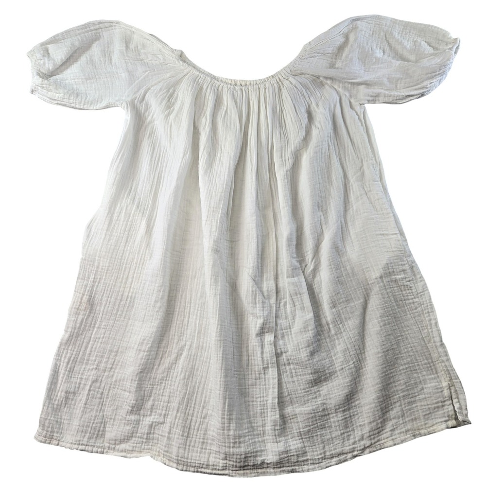 Miranda Bennett Dress Womens L White Sundress Trapeze & Swing Off The Shoulder